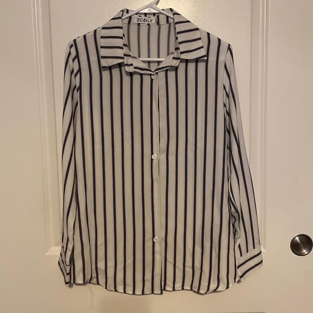 White button down blouse